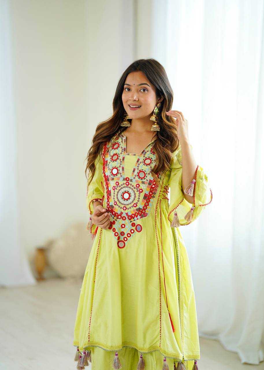 Dandya: Lime Embroidered Co-ord set
