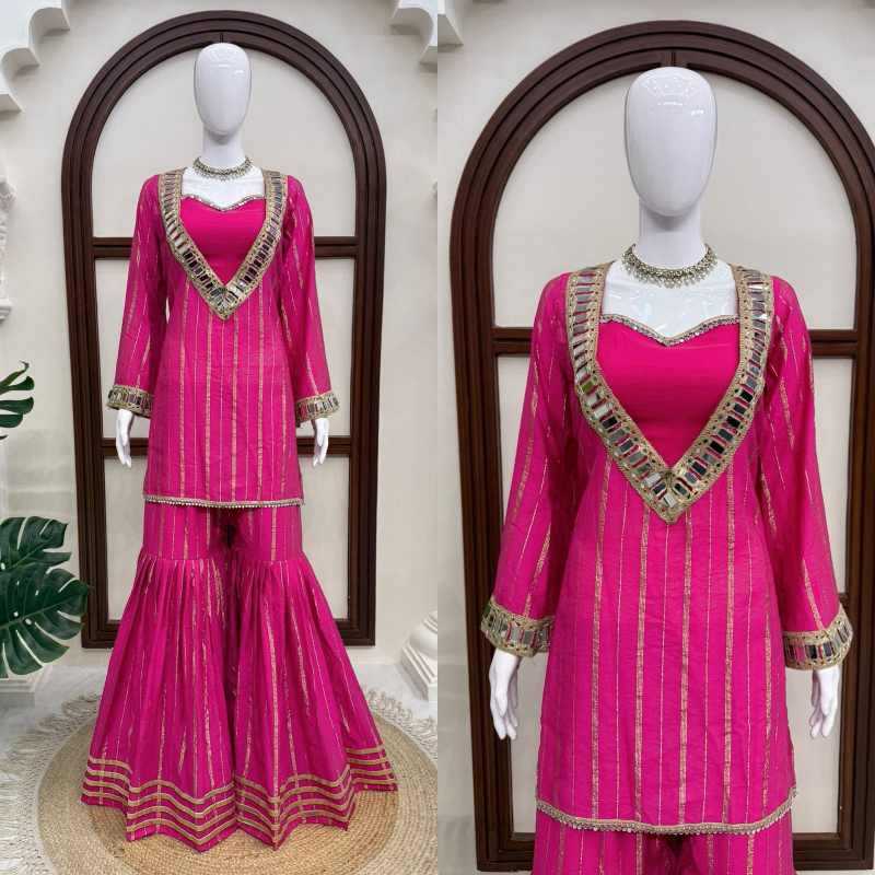 Meher Fuchsia Sharara Set