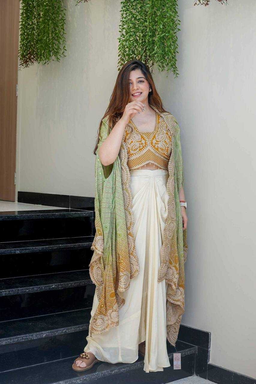 Ivory Edge: Indo-western set