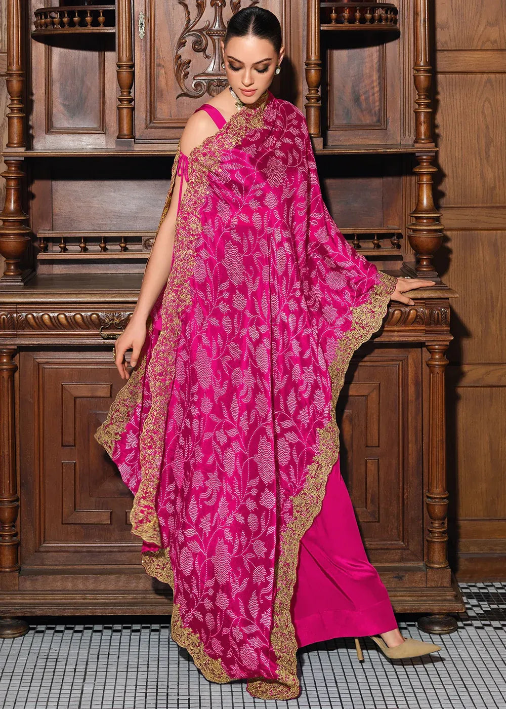 Nazyra: Fuschia Kaftan set