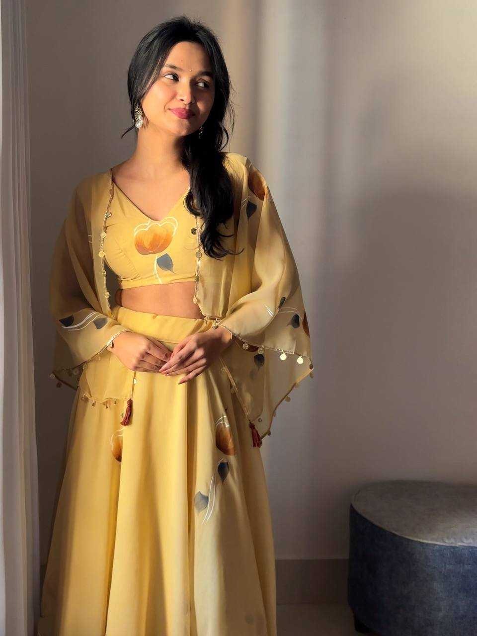 Brush Bloom: Handpainted lehenga