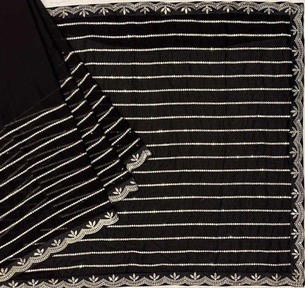 Midnight muse: Black sequin saree