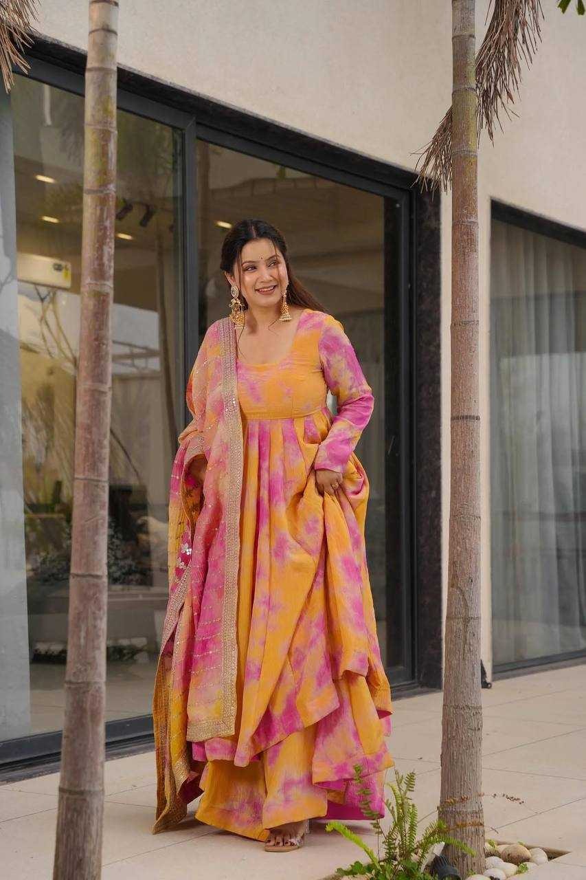 Mehrang: Tie-Dye anarkali set