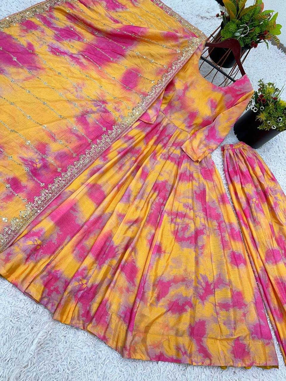 Mehrang: Tie-Dye anarkali set